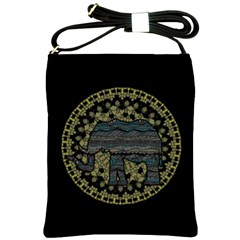 Ornate mandala elephant  Shoulder Sling Bags