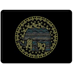 Ornate mandala elephant  Fleece Blanket (Large) 