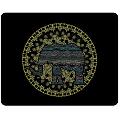 Ornate Mandala Elephant  Fleece Blanket (medium)  by Valentinaart