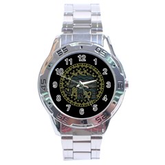 Ornate mandala elephant  Stainless Steel Analogue Watch