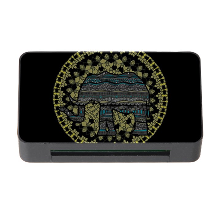 Ornate mandala elephant  Memory Card Reader with CF