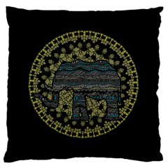 Ornate mandala elephant  Large Cushion Case (One Side)