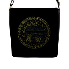 Ornate mandala elephant  Flap Messenger Bag (L) 