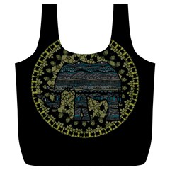 Ornate mandala elephant  Full Print Recycle Bags (L) 