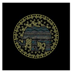 Ornate Mandala Elephant  Large Satin Scarf (square) by Valentinaart