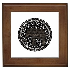 Ornate Mandala Elephant  Framed Tiles by Valentinaart