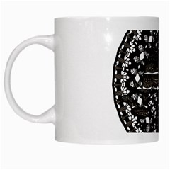 Ornate Mandala Elephant  White Mugs by Valentinaart