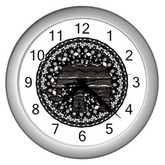 Ornate Mandala Elephant  Wall Clocks (silver)  by Valentinaart