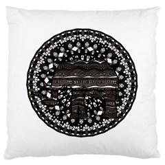 Ornate Mandala Elephant  Large Cushion Case (two Sides) by Valentinaart