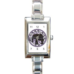 Ornate Mandala Elephant  Rectangle Italian Charm Watch by Valentinaart