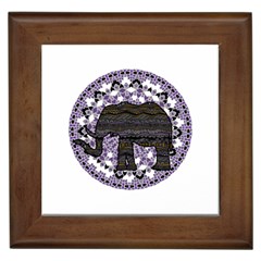 Ornate Mandala Elephant  Framed Tiles by Valentinaart