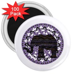 Ornate Mandala Elephant  3  Magnets (100 Pack) by Valentinaart