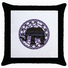 Ornate Mandala Elephant  Throw Pillow Case (black) by Valentinaart