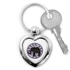 Ornate Mandala Elephant  Key Chains (heart)  by Valentinaart