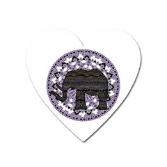 Ornate Mandala Elephant  Heart Magnet by Valentinaart