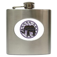 Ornate Mandala Elephant  Hip Flask (6 Oz) by Valentinaart