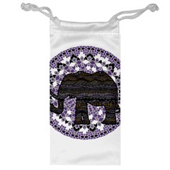 Ornate Mandala Elephant  Jewelry Bag by Valentinaart