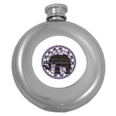 Ornate Mandala Elephant  Round Hip Flask (5 Oz) by Valentinaart