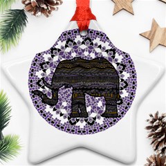 Ornate Mandala Elephant  Star Ornament (two Sides) by Valentinaart