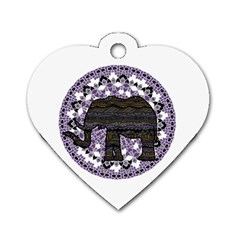 Ornate Mandala Elephant  Dog Tag Heart (one Side) by Valentinaart