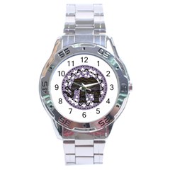 Ornate Mandala Elephant  Stainless Steel Analogue Watch by Valentinaart