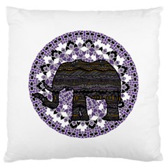 Ornate Mandala Elephant  Large Cushion Case (one Side) by Valentinaart