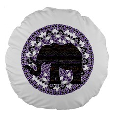 Ornate Mandala Elephant  Large 18  Premium Round Cushions by Valentinaart