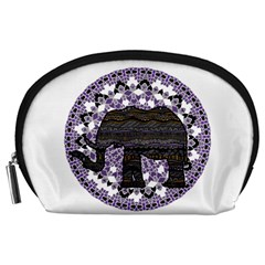 Ornate Mandala Elephant  Accessory Pouches (large)  by Valentinaart