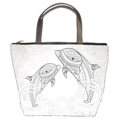 Beautiful Dolphin, Mandala Design Bucket Bags by FantasyWorld7