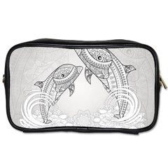 Beautiful Dolphin, Mandala Design Toiletries Bags by FantasyWorld7