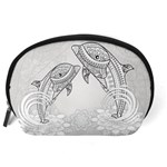 Beautiful Dolphin, Mandala Design Accessory Pouches (Large)  Back