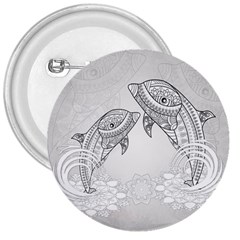 Beautiful Dolphin, Mandala Design 3  Buttons by FantasyWorld7