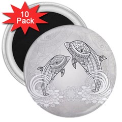 Beautiful Dolphin, Mandala Design 3  Magnets (10 Pack)  by FantasyWorld7