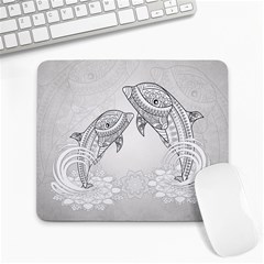 Beautiful Dolphin, Mandala Design Large Mousepads by FantasyWorld7