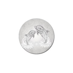 Beautiful Dolphin, Mandala Design Golf Ball Marker by FantasyWorld7