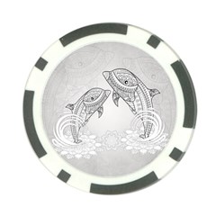 Beautiful Dolphin, Mandala Design Poker Chip Card Guard by FantasyWorld7