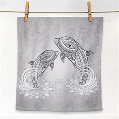 Beautiful Dolphin, Mandala Design Face Towel by FantasyWorld7