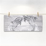 Beautiful Dolphin, Mandala Design Hand Towel Front