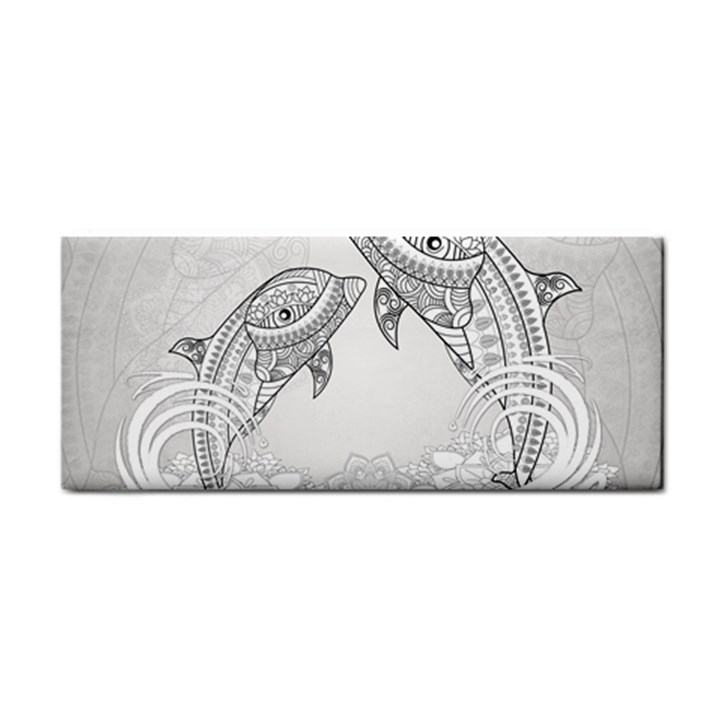 Beautiful Dolphin, Mandala Design Hand Towel