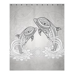 Beautiful Dolphin, Mandala Design Shower Curtain 60  X 72  (medium)  by FantasyWorld7