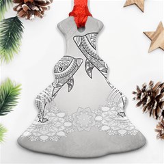 Beautiful Dolphin, Mandala Design Christmas Tree Ornament (two Sides) by FantasyWorld7