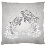 Beautiful Dolphin, Mandala Design Standard Flano Cushion Case (One Side) Front