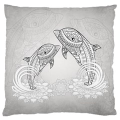 Beautiful Dolphin, Mandala Design Standard Flano Cushion Case (two Sides) by FantasyWorld7