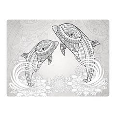 Beautiful Dolphin, Mandala Design Double Sided Flano Blanket (mini)  by FantasyWorld7