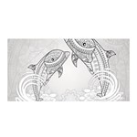 Beautiful Dolphin, Mandala Design Satin Wrap Front