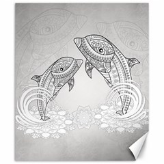 Beautiful Dolphin, Mandala Design Canvas 20  X 24   by FantasyWorld7