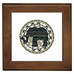 Ornate mandala elephant  Framed Tiles Front