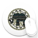 Ornate mandala elephant  Round Mousepads Front