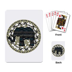 Ornate Mandala Elephant  Playing Card by Valentinaart