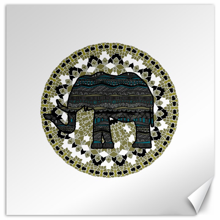 Ornate mandala elephant  Canvas 12  x 12  